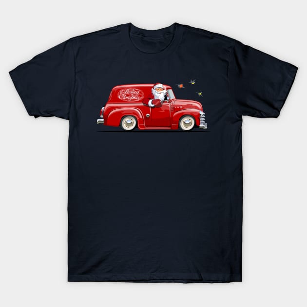 Cartoon Christmas van T-Shirt by Mechanik